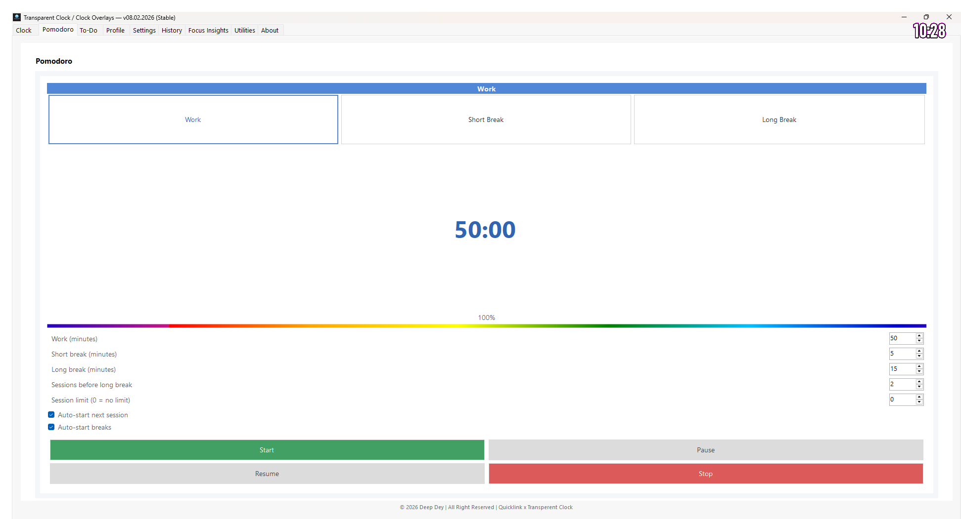 Pomodoro timer preview